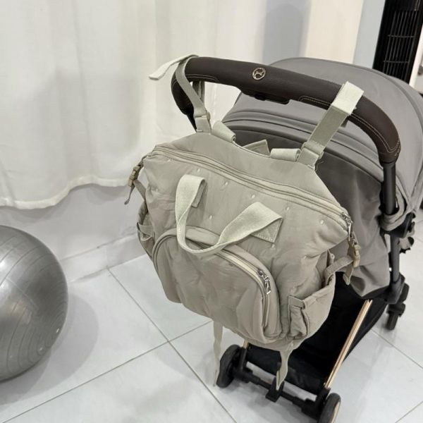 Balo bỉm sữa mẹ và bé, balo chống thâm đi chơi năng động chia ngăn treo xe đẩy đa năng